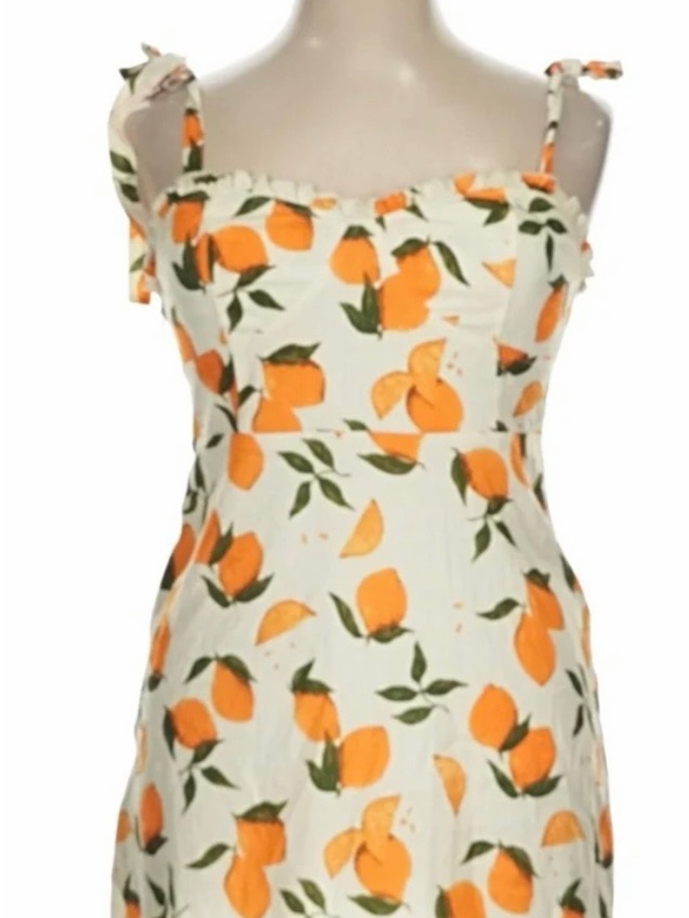 Cider Cream Mini Dress with Orange Fruit Print